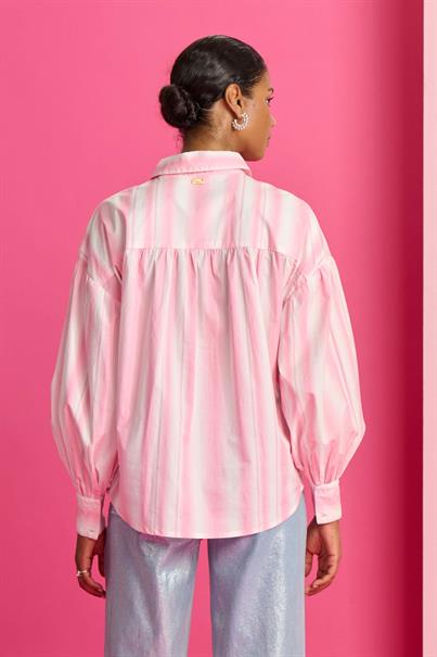 Blouse Embroidery striped pink sp7733
