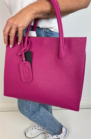 Lederen handtas 552760