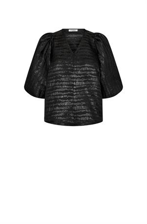 Metallic stripe blouse