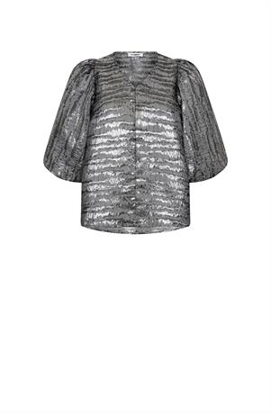 Silver puff blouse